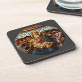 Madonna und Kind mit acht Engeln von Botticelli Untersetzer (Linke Seite)