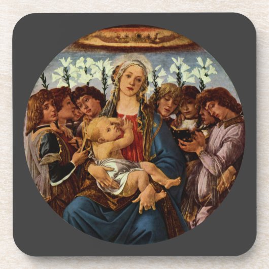 Madonna und Kind mit acht Engeln von Botticelli Untersetzer (Vorderseite)