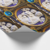 MADONNA UND KIND MIT BLAU GEMS CHRISTMAS JOY GESCHENKPAPIER (Ecke)