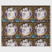 MADONNA UND KIND MIT BLAU GEMS CHRISTMAS JOY GESCHENKPAPIER (Flach)