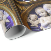 MADONNA UND KIND MIT BLAU GEMS CHRISTMAS JOY GESCHENKPAPIER (Rolleneckpunkt)