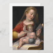 Madonna und Kind mit Buch - Weihnachten Einladung (Vorne/Hinten)
