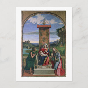 Madonna und Kind mit dem Johannes der Täufer und d Postkarte