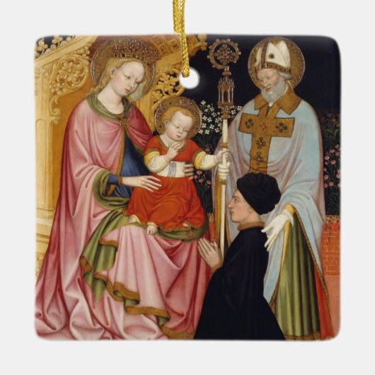 Madonna und Kind mit dem Spender Keramikornament (Vorderseite)
