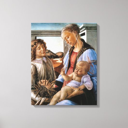 Madonna und Kind mit Engel - Botticelli - c1470 Leinwanddruck (Vorderseite)