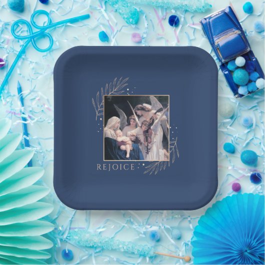 Madonna und Kind mit Engel Freude Pappteller (Party)