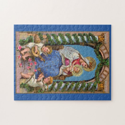 Madonna und Kind mit Engel Jigsaw Puzzle (Horizontal)