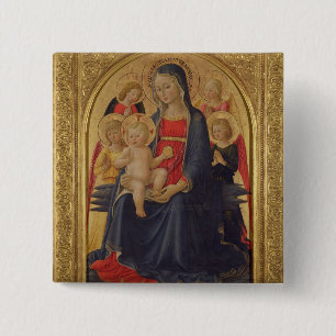 Madonna und Kind mit Engeln, c.1467 (Öl auf Button