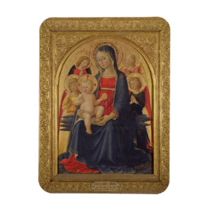 Madonna und Kind mit Engeln, c.1467 (Öl auf Magnet