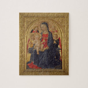 Madonna und Kind mit Engeln, c.1467 (Öl auf Puzzle