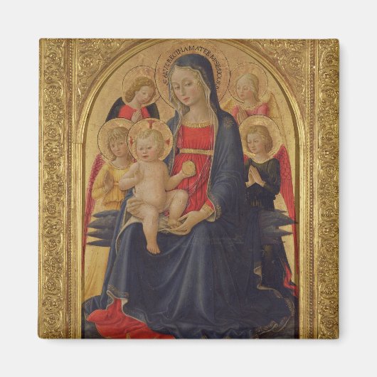 Madonna und Kind mit Engeln, c.1467 (Öl auf Scheib Magnet (Vorne)