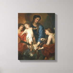Madonna und Kind mit Engeln Leinwanddruck
