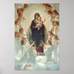 Madonna und Kind mit Engeln Poster