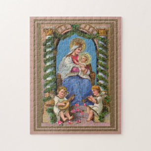 Madonna und Kind mit Engeln Puzzle