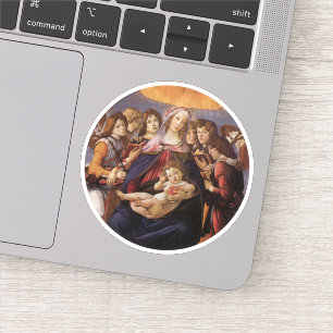 Madonna und Kind mit Engeln von Sandro Botticelli Aufkleber