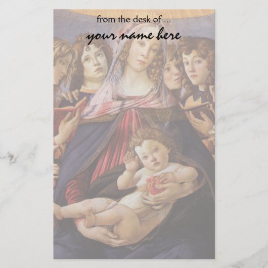 Madonna und Kind mit Engeln von Sandro Botticelli Briefpapier (Vorderseite)