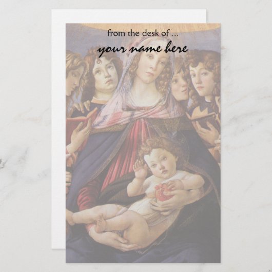 Madonna und Kind mit Engeln von Sandro Botticelli Briefpapier (Vorne/Hinten)