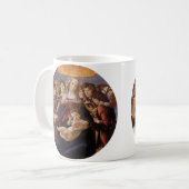 Madonna und Kind mit Engeln von Sandro Botticelli Kaffeetasse (Vorderseite Links)