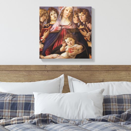 Madonna und Kind mit Engeln von Sandro Botticelli Leinwanddruck (Insitu (Schlafzimmer))