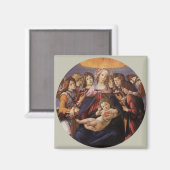 Madonna und Kind mit Engeln von Sandro Botticelli Magnet (Vorderseite/Rückseite)