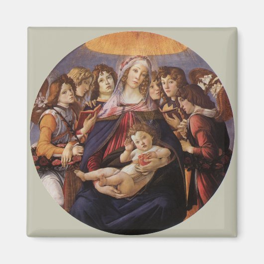 Madonna und Kind mit Engeln von Sandro Botticelli Magnet (Vorne)