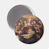 Madonna und Kind mit Engeln von Sandro Botticelli Magnet (Vorderseite/Rückseite)