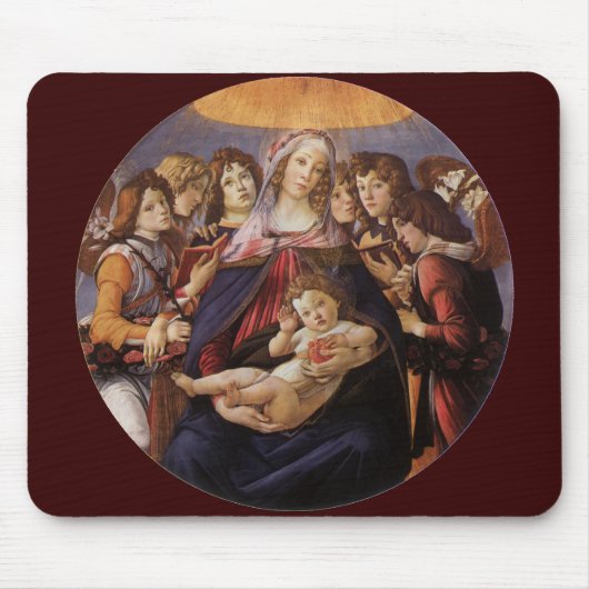Madonna und Kind mit Engeln von Sandro Botticelli Mousepad (Vorne)