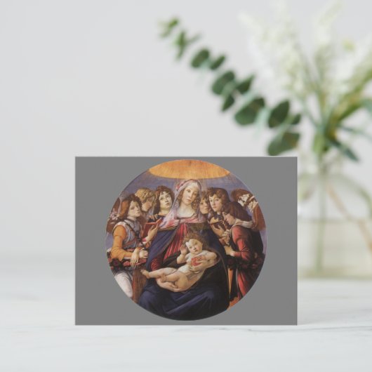 Madonna und Kind mit Engeln von Sandro Botticelli Postkarte (Stehend Vorderseite)