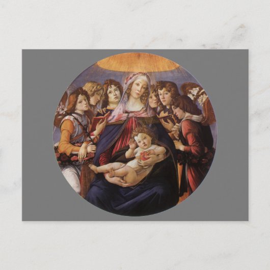 Madonna und Kind mit Engeln von Sandro Botticelli Postkarte (Vorderseite)