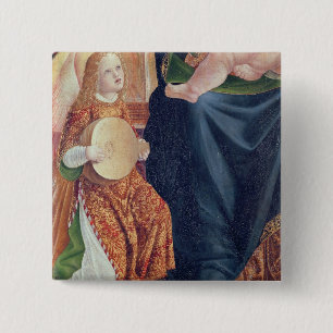 Madonna und Kind mit Engels-Musikern Button