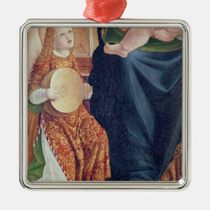 Madonna und Kind mit Engels-Musikern Silbernes Ornament