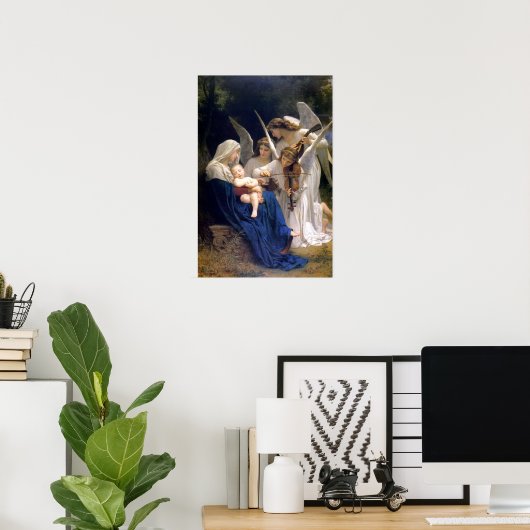 Madonna und Kind mit Engelsplakat Poster (Heimbüro)