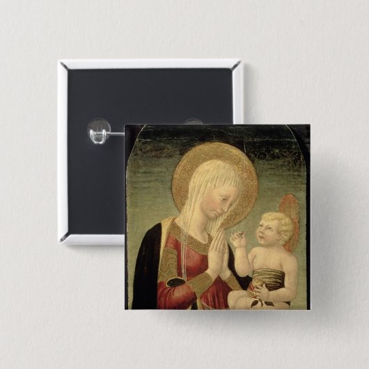 Madonna und Kind mit Granatapfel Button (Vorne & Hinten)