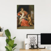 Madonna und Kind mit Heiligem Johannes vom Taufe Poster (Heimbüro)