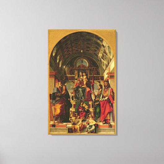 Madonna und Kind mit Heiligen, 1499 Leinwanddruck (Vorderseite)