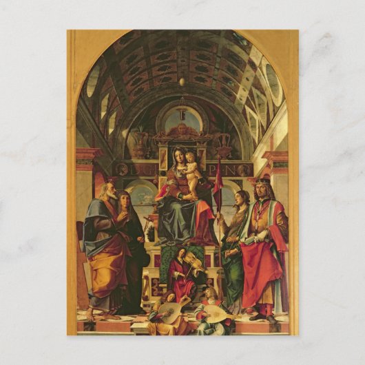 Madonna und Kind mit Heiligen, 1499 Postkarte (Vorderseite)