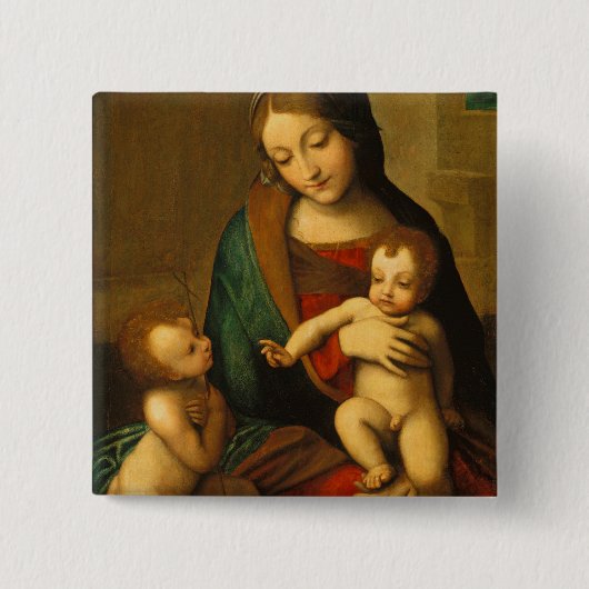 Madonna und Kind mit Heiligen Button (Vorderseite)
