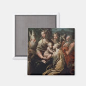 Madonna und Kind mit Heiligen, c.1529 (Öl auf Sche Magnet (Vorderseite/Rückseite)