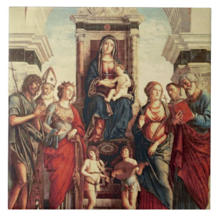 Madonna und Kind mit Heiligen Fliese