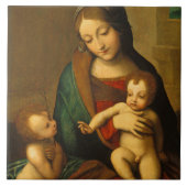 Madonna und Kind mit Heiligen Fliese (Vorderseite)