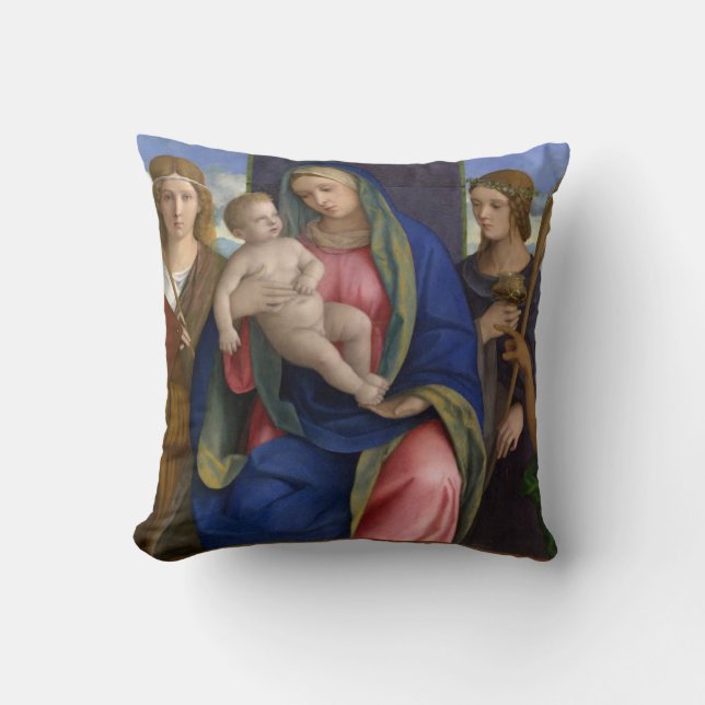 Madonna und Kind mit Heiligen Kissen (Vorderseite)