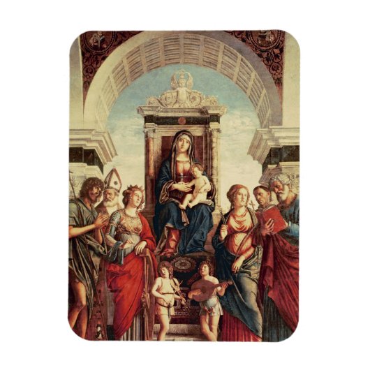 Madonna und Kind mit Heiligen Magnet (Vertikal)