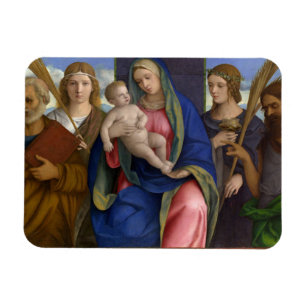 Madonna und Kind mit Heiligen Magnet