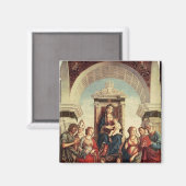 Madonna und Kind mit Heiligen Magnet (Vorderseite/Rückseite)