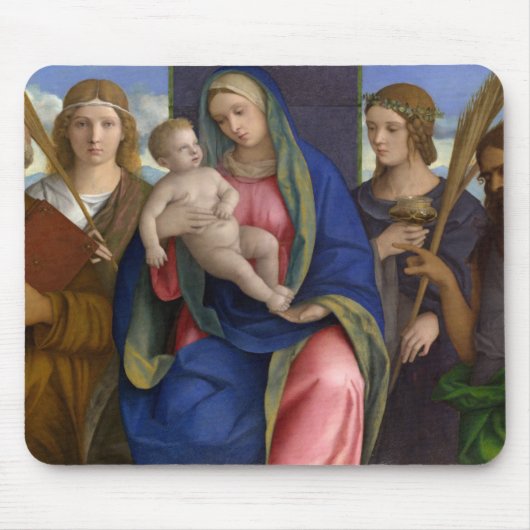 Madonna und Kind mit Heiligen Mousepad (Vorne)