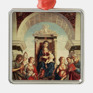 Madonna und Kind mit Heiligen Ornament Aus Metall
