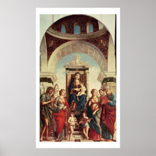 Madonna und Kind mit Heiligen Poster