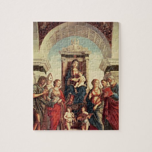 Madonna und Kind mit Heiligen Puzzle (Vertikal)