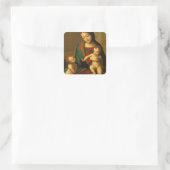 Madonna und Kind mit Heiligen Quadratischer Aufkleber (Tasche)