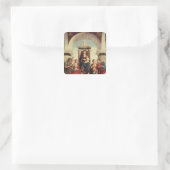 Madonna und Kind mit Heiligen Quadratischer Aufkleber (Tasche)
